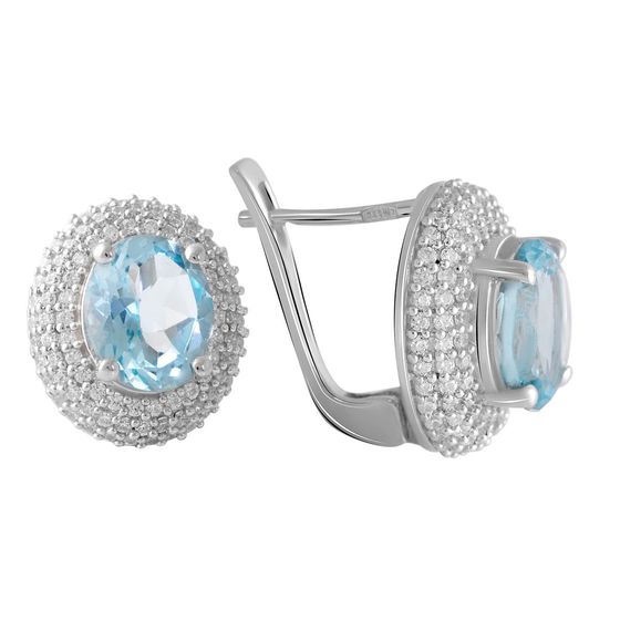 Серебряные серьги с топазом 8.614ct