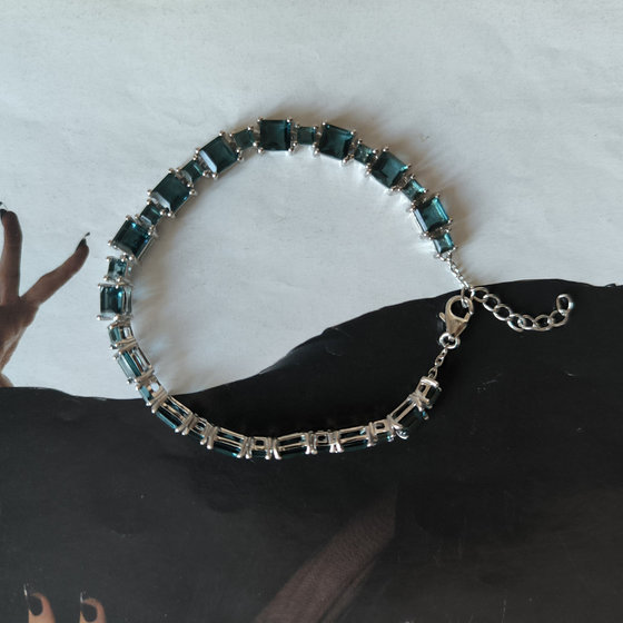 Серебряный браслет с топазом Лондон Блю 10.246ct