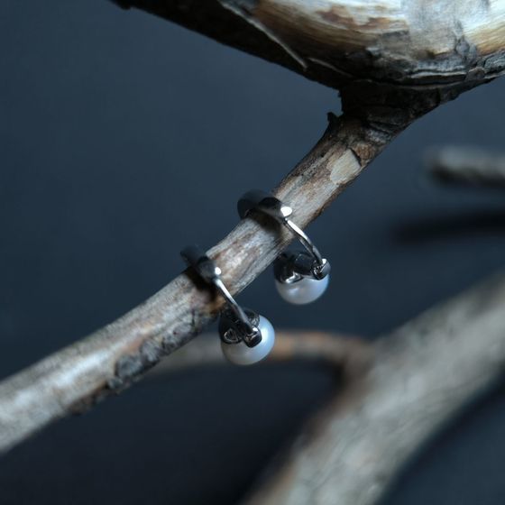 Серебряные серьги с жемчугом