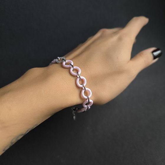 Серебряный браслет с керамикой