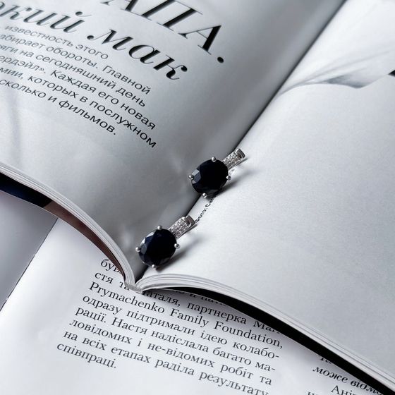 Серебряные серьги с сапфиром 6.57ct