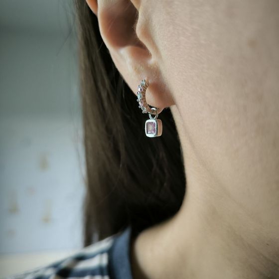 Серебряные серьги с фианитами