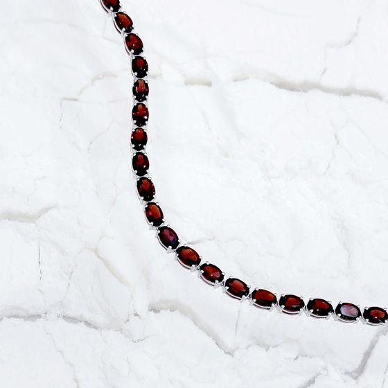 Серебряный браслет с гранатом 13.21ct