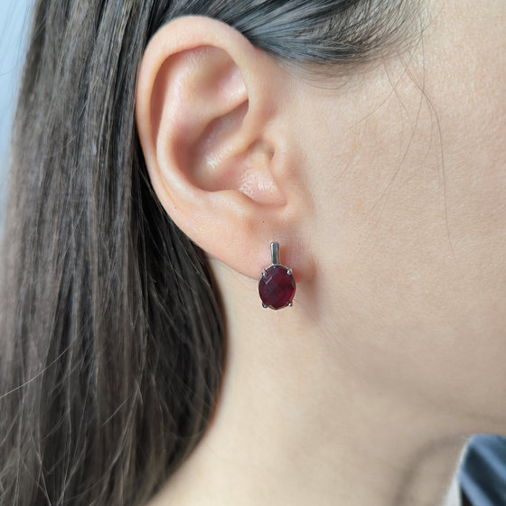 Серебряные серьги с гранатом nano 4.45ct
