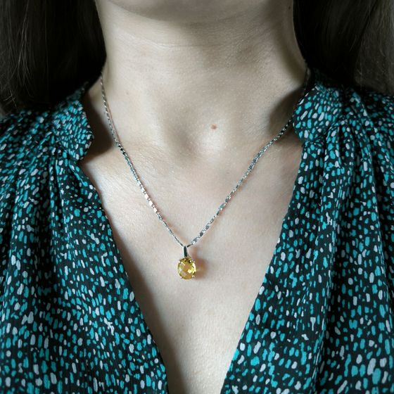 Серебряная подвеска с цитрином nano 2.49ct