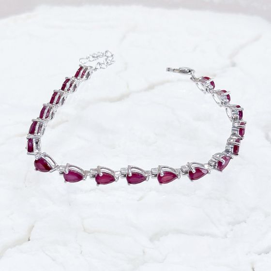 Серебряный браслет с рубином 10.543ct