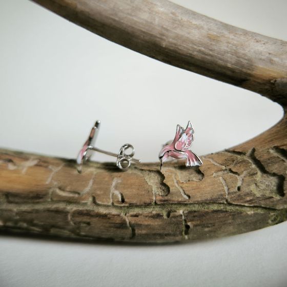 Серебряные серьги с емаллю