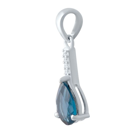 Серебряная подвеска с топазом Лондон Блю 1.668ct