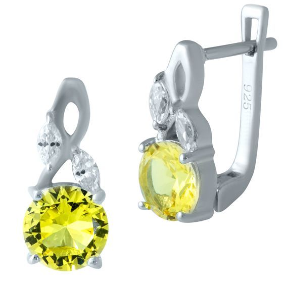Серебряные серьги с цитрином nano 2.88ct