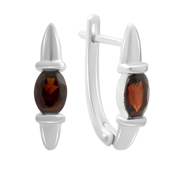 Серебряные серьги с гранатом 1.85ct