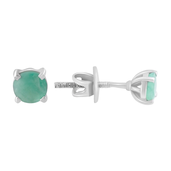 Серебряные серьги с изумрудом 0.9ct