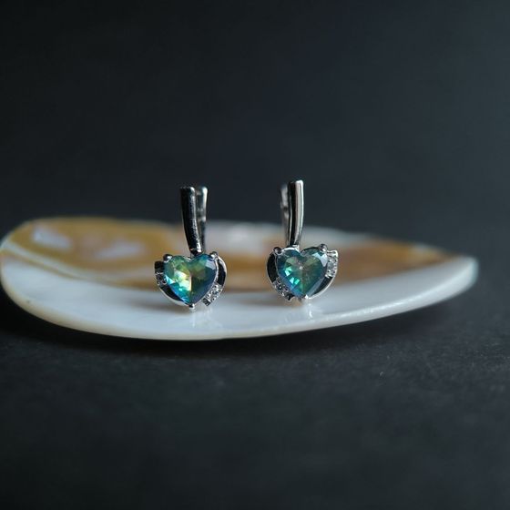 Серебряные серьги с мистик топазом 3.951ct