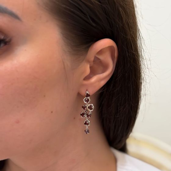Серебряные серьги с гранатом 4.642ct