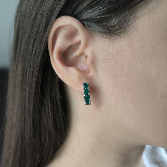 Серебряные серьги с агатом