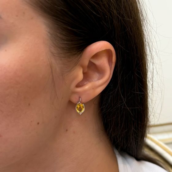 Серебряные серьги с цитрином nano 1.833ct