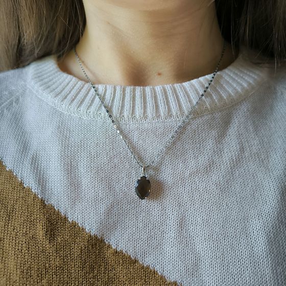 Серебряная подвеска с раухтопазом (дымчатым кварцем) 4.95ct