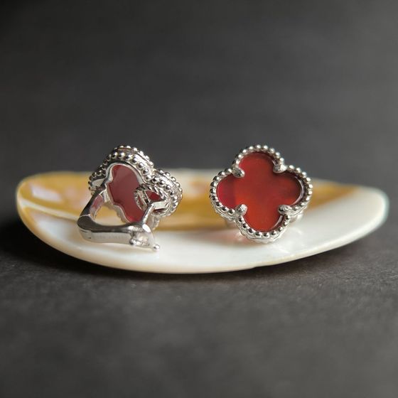 Серебряные серьги с агатом