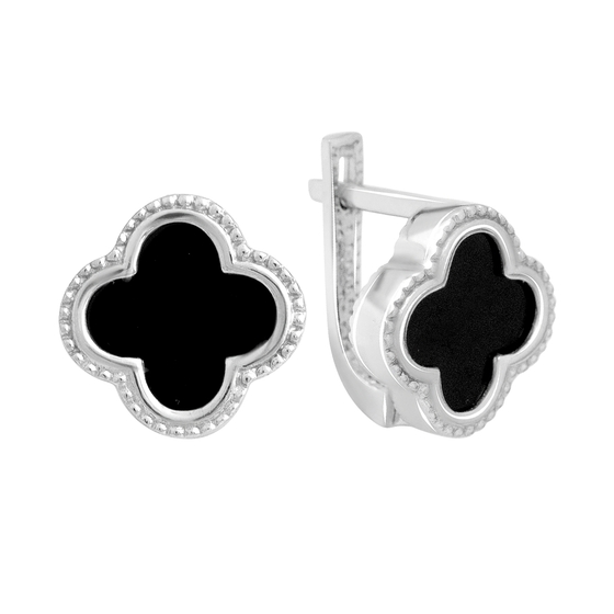 Золотые серьги с ониксом