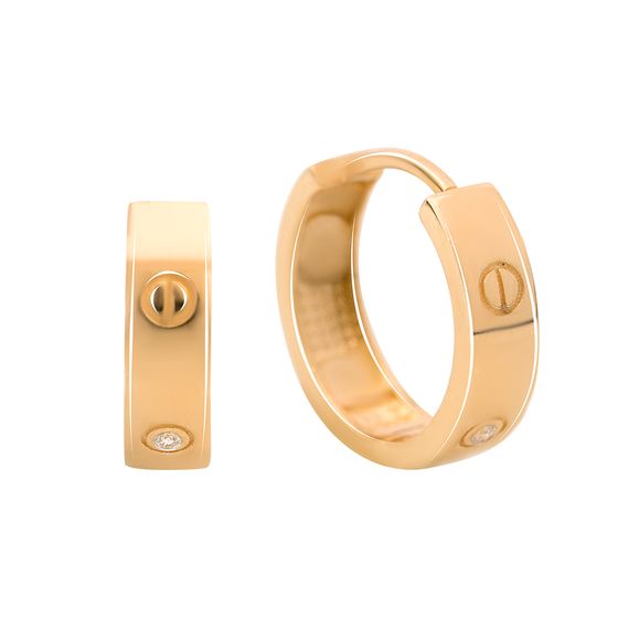 Золотые серьги с фианитами 0.02ct