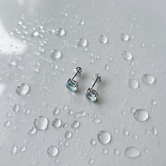 Серебряные серьги с топазом 3.133ct