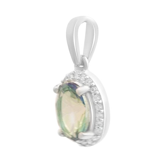 Серебряная подвеска с мистик топазом 1.098ct, фианитами