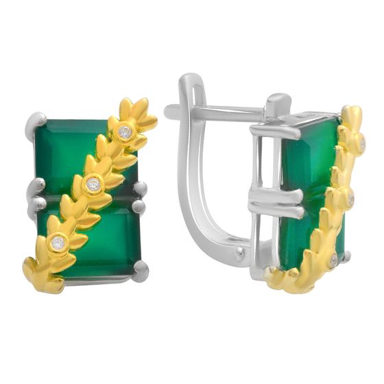 Серебряные серьги с агатом