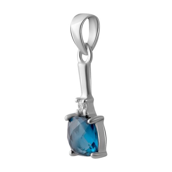 Серебряная подвеска с топазом Лондон Блю 0.88ct