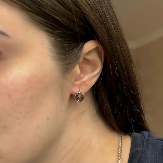 Серебряные серьги с султанитом 5.55ct