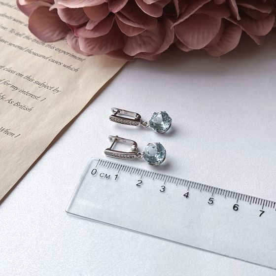 Серебряные серьги с топазом 6.75ct