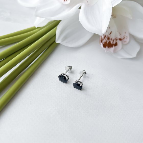 Серебряные серьги с сапфиром 3.192ct