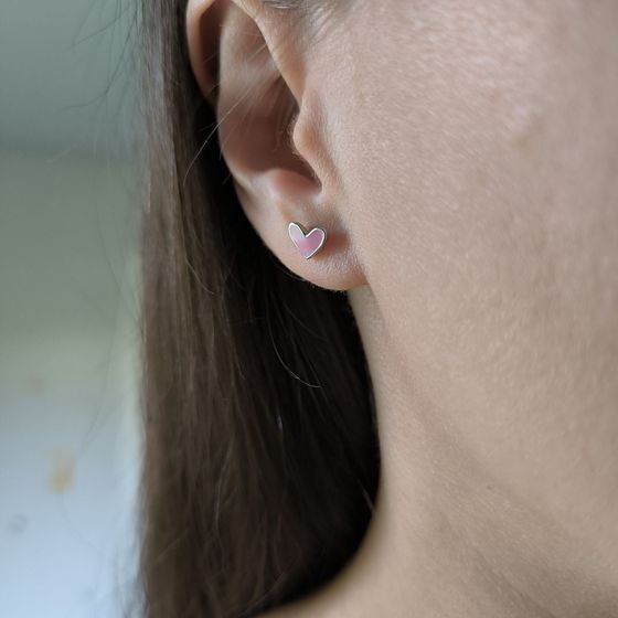 Серебряные серьги с емаллю