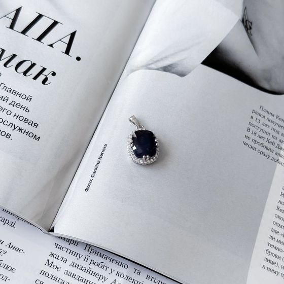 Серебряная подвеска с сапфиром 8ct