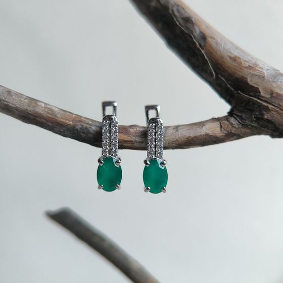 Серебряные серьги с агатом 1.617ct