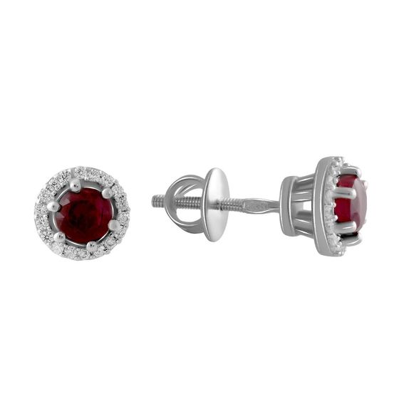 Серебряные серьги с рубином 1.733ct