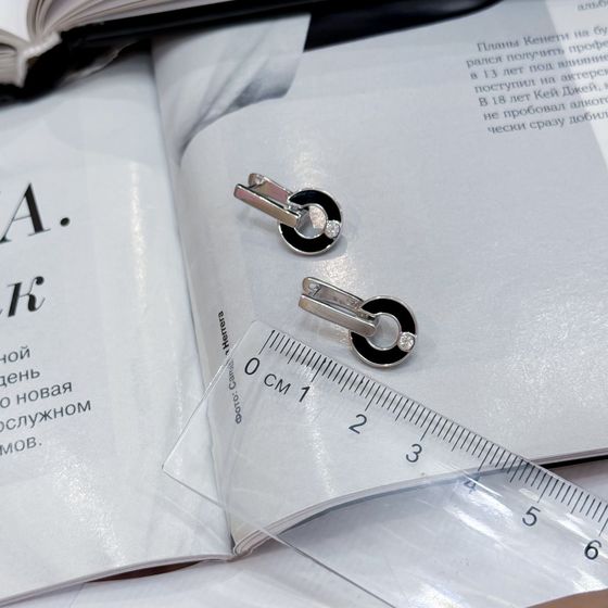 Серебряные серьги с емаллю