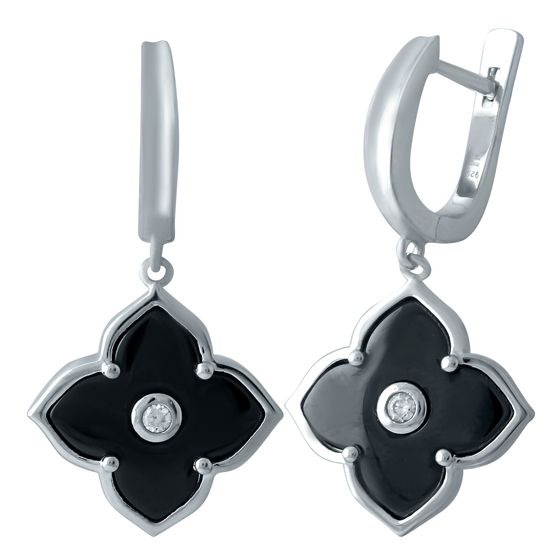 Серебряные серьги с керамикой