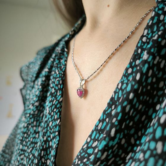 Серебряная подвеска с рубином 1.337ct