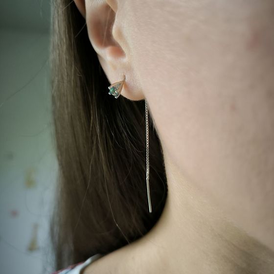 Серебряные серьги с мистик топазом 0.49ct