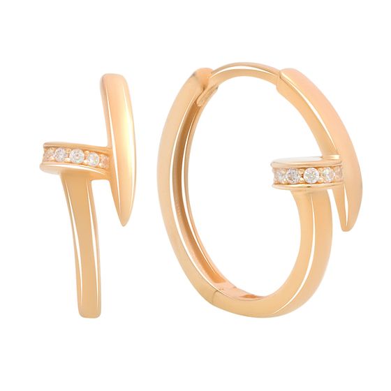 Золотые серьги с фианитами 0.2ct