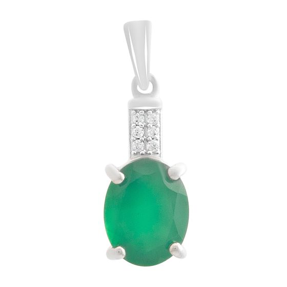 Серебряная подвеска с агатом