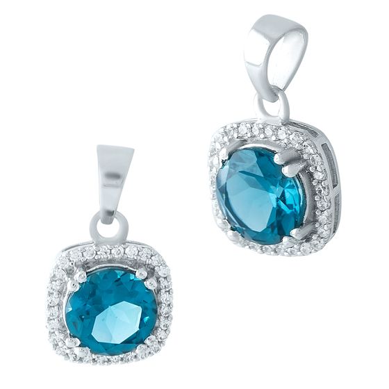 Серебряная подвеска с топазом Лондон Блю 1.921ct