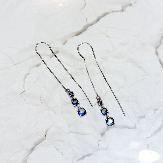 Серебряные серьги с мистик топазом 1.413ct