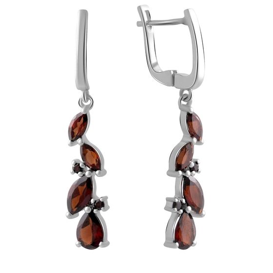 Серебряные серьги с гранатом 4.63ct