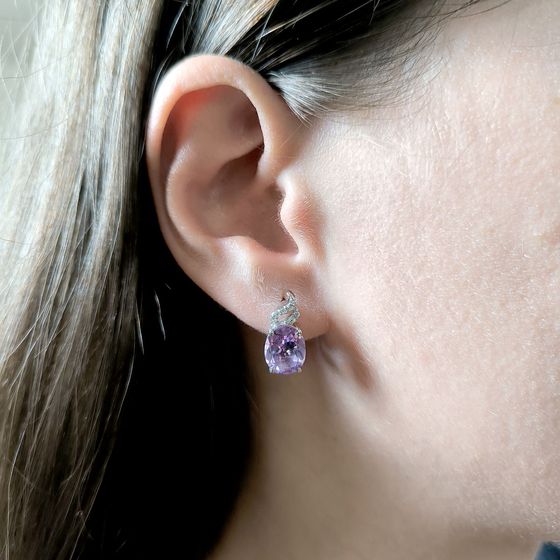 Серебряные серьги с аметистом 4.935ct
