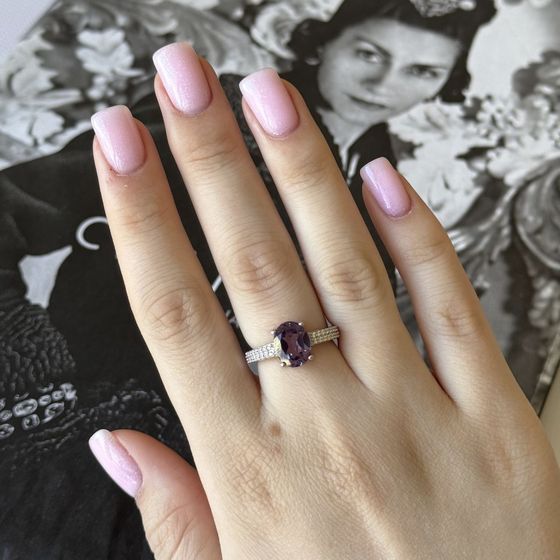Серебряное кольцо с александритом 3.577ct