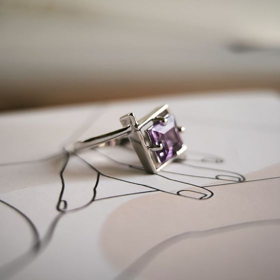 Серебряное кольцо с аметистом 1.492ct