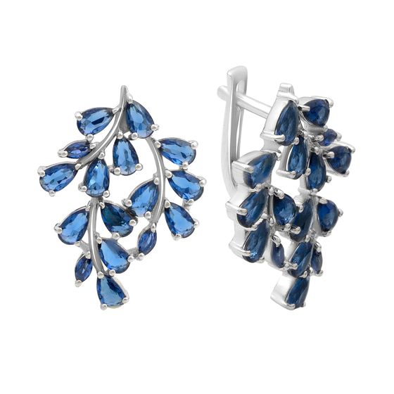 Серебряные серьги с сапфиром nano 4.325ct