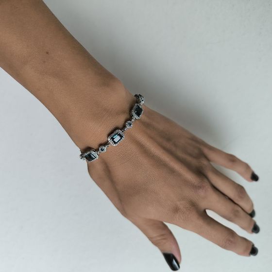 Серебряный браслет с топазом Лондон Блю 8.935ct