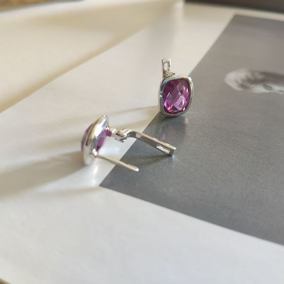 Серебряные серьги с александритом