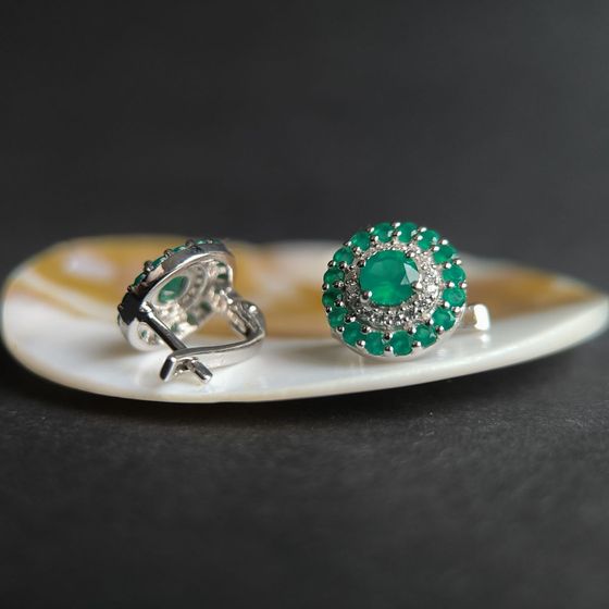 Серебряные серьги с агатом 2.561ct